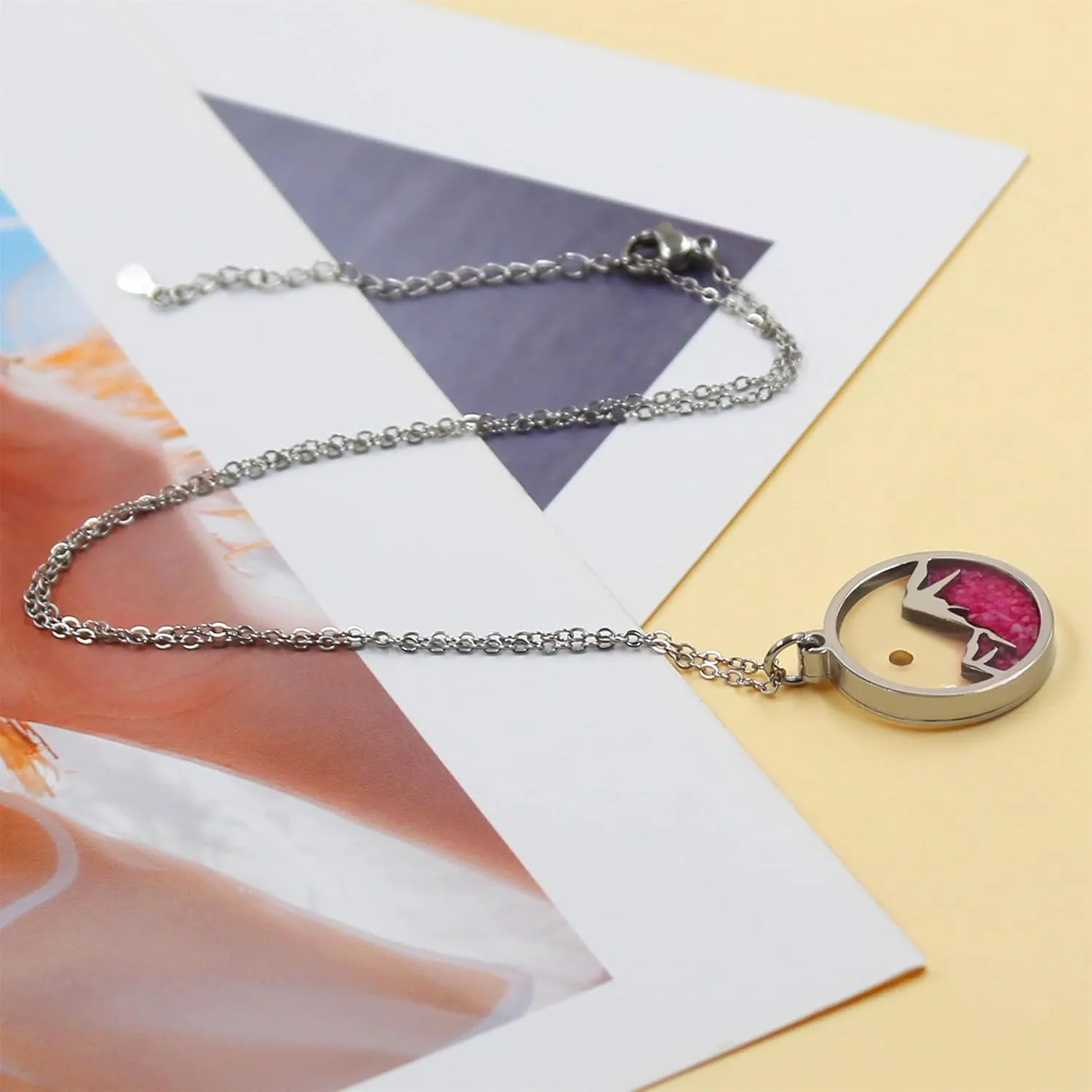 | Mustard Seed Mountain Necklace | Stainless Steel Christian Jewelry | Round Pendant Religious Necklace | Daily Accessory for Men and Women | Mustard Seed Round Pendant Necklace | SKU YA4994