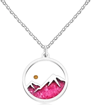 | Mustard Seed Mountain Necklace | Stainless Steel Christian Jewelry | Round Pendant Religious Necklace | Daily Accessory for Men and Women | Mustard Seed Round Pendant Necklace | SKU YA4994