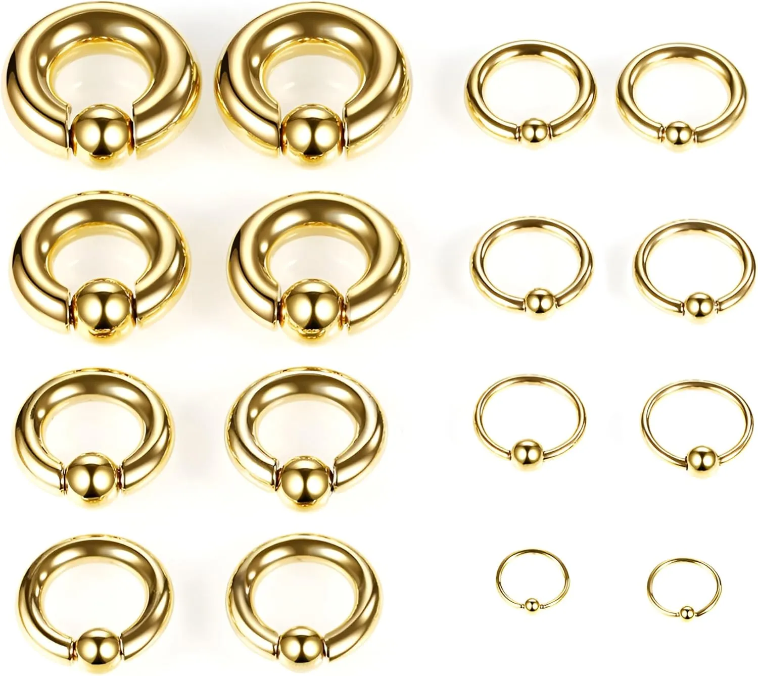 1 PC Silver 12G-8G-6G-4G-2G-0G-00G Stainless Steel Nose Septum Earrings Nipple Captive Bead Ring Spring Ball Rings Tool Surface Piercing Jewelry For Men And Women 12-16mm