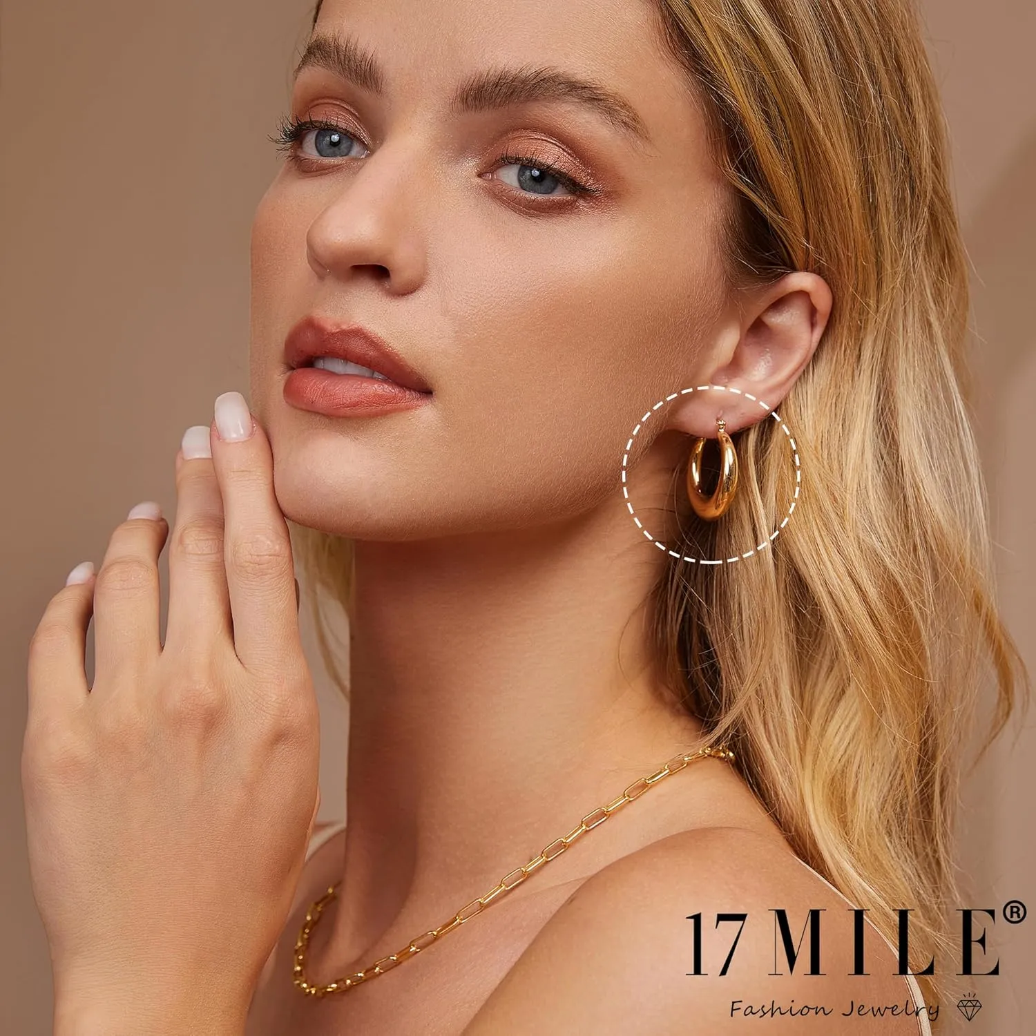 12 Pairs Gold Hoop Earrings Set for Women | 14K Gold Plated Lightweight Twisted Chunky Hoop Earrings Pack for Gift
