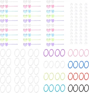 120 Pcs Plastic Earrings for Sensitive Ears Clear Studs for Women Hypoallergenic Hoops Invisible Post Earring for Sports