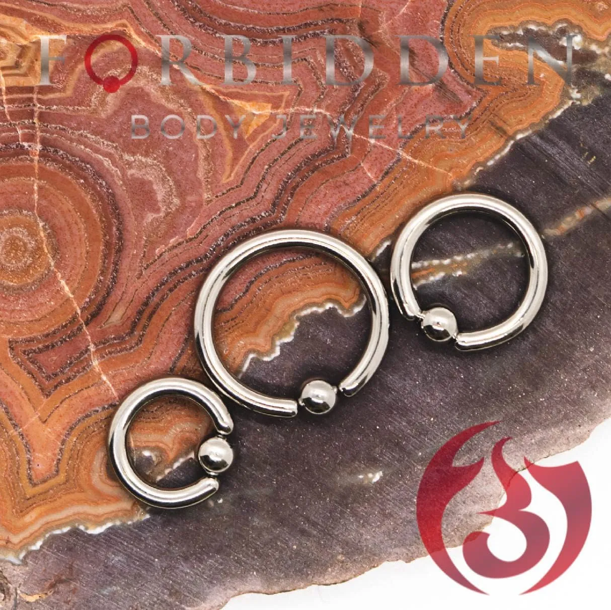 14g-20g Every-Day Solid Titanium Captive Bead Ring Body Piercing Hoops, Nickel Free & Hypoallergenic