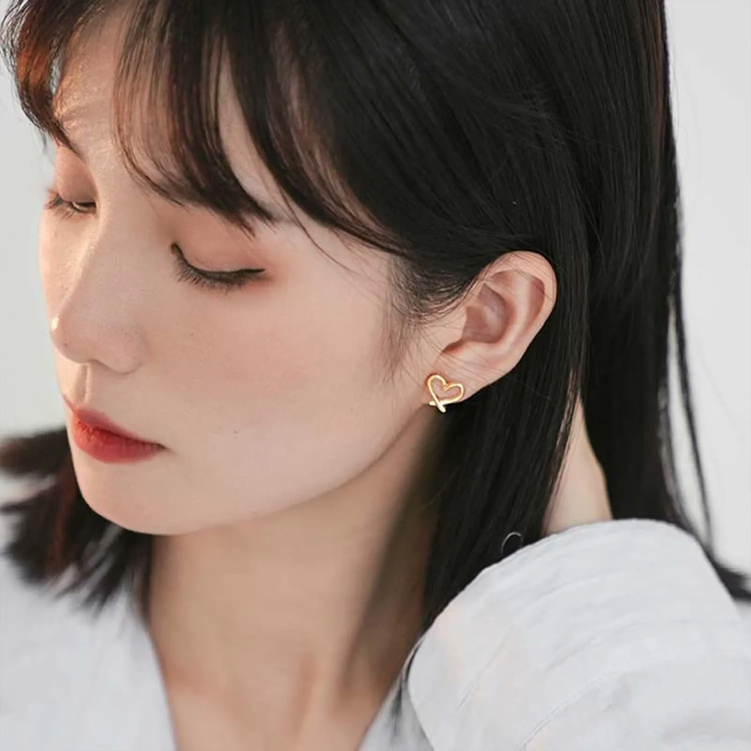 14K Gold Clip On Earrings for Women Cute Hypoallergenic Heart Earrings Non piercing Clip Earrings for Women Dainty Jewelry for Women