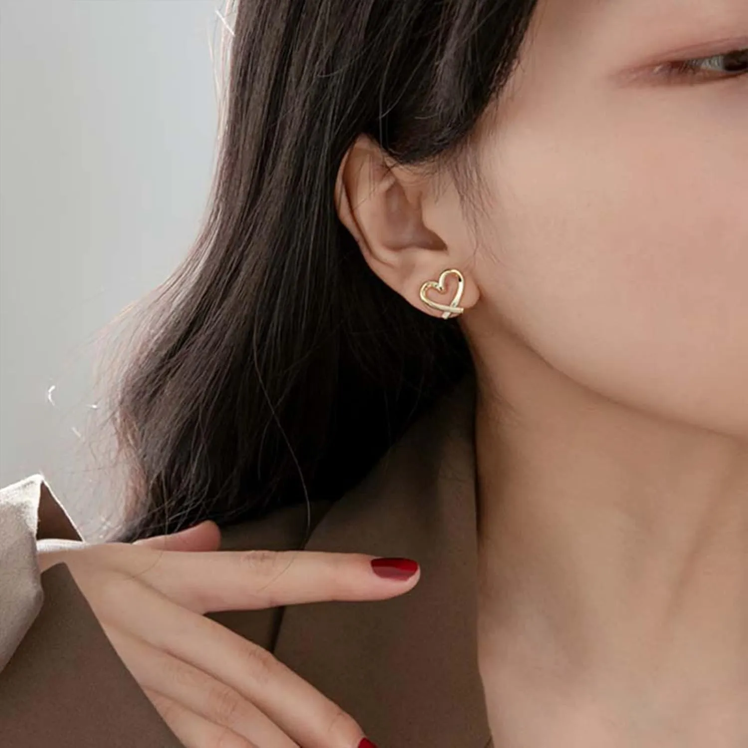 14K Gold Clip On Earrings for Women Cute Hypoallergenic Heart Earrings Non piercing Clip Earrings for Women Dainty Jewelry for Women
