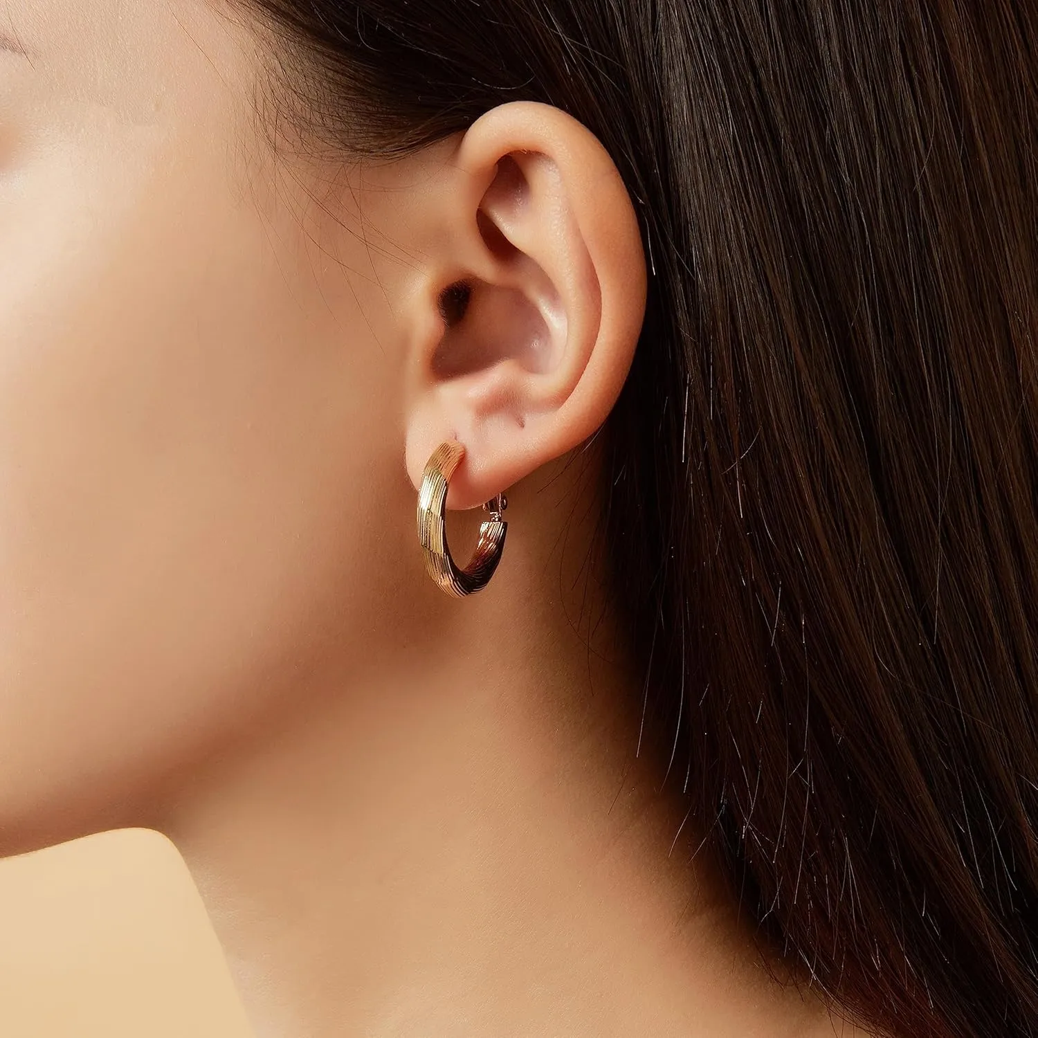 14K Gold Plated 925 Sterling Silver Big Cubic Zirconia Hoop Earrings for Women Large Rhinestone Thin Rhinestones Round Sparkly Hoops With Crystals Jewelry for Her