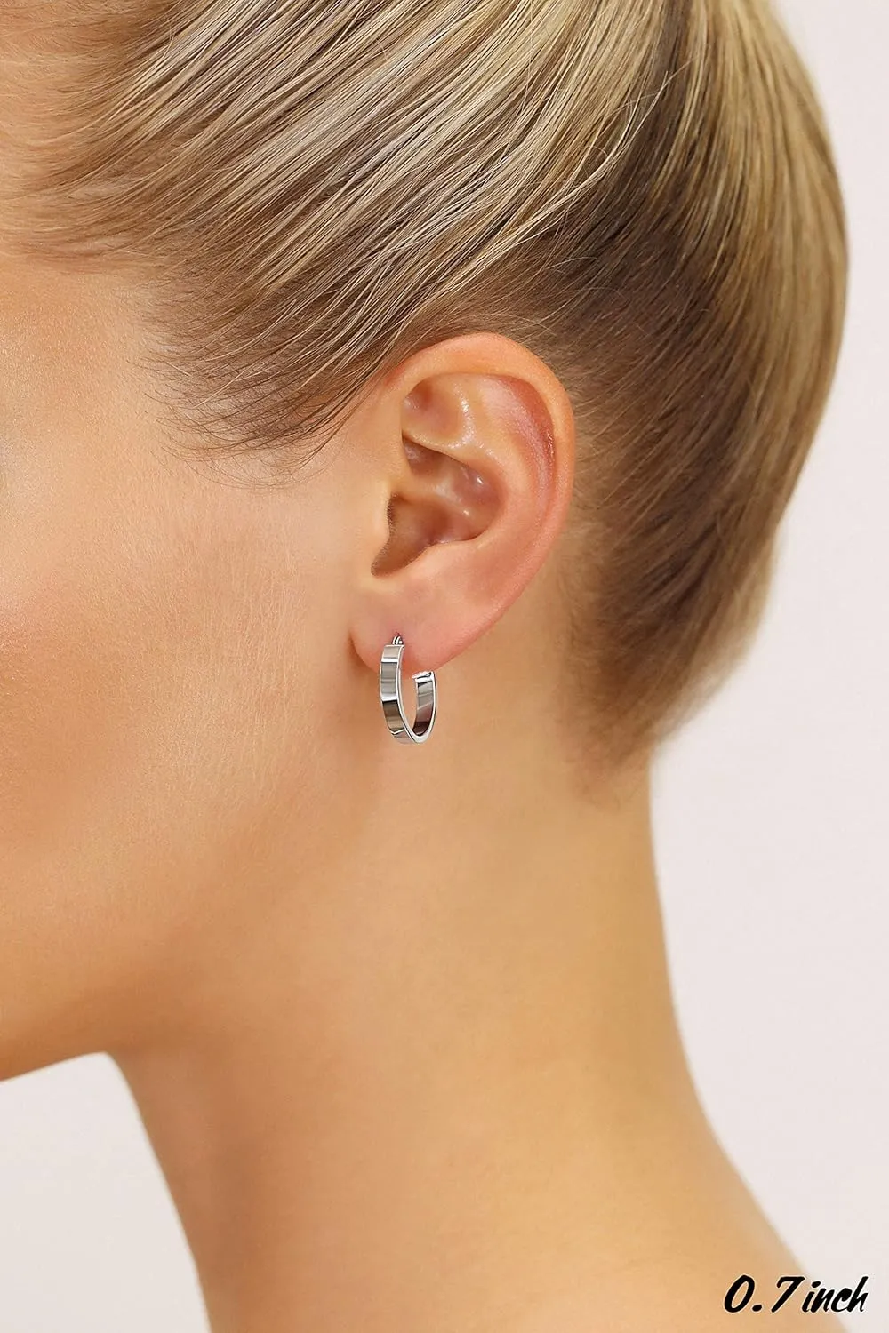 14k Gold Small Oval Flat Hoop Earrings