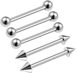 16g 1.2mm Barbell Earrings Stainless Steel Cartilage Eyebrow Tragus Daith Rook Helix Earrings Eyebrow Body Jewelry Pick Size