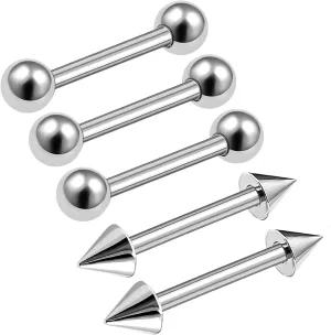 16g 1.2mm Barbell Earrings Stainless Steel Cartilage Eyebrow Tragus Daith Rook Helix Earrings Eyebrow Body Jewelry Pick Size