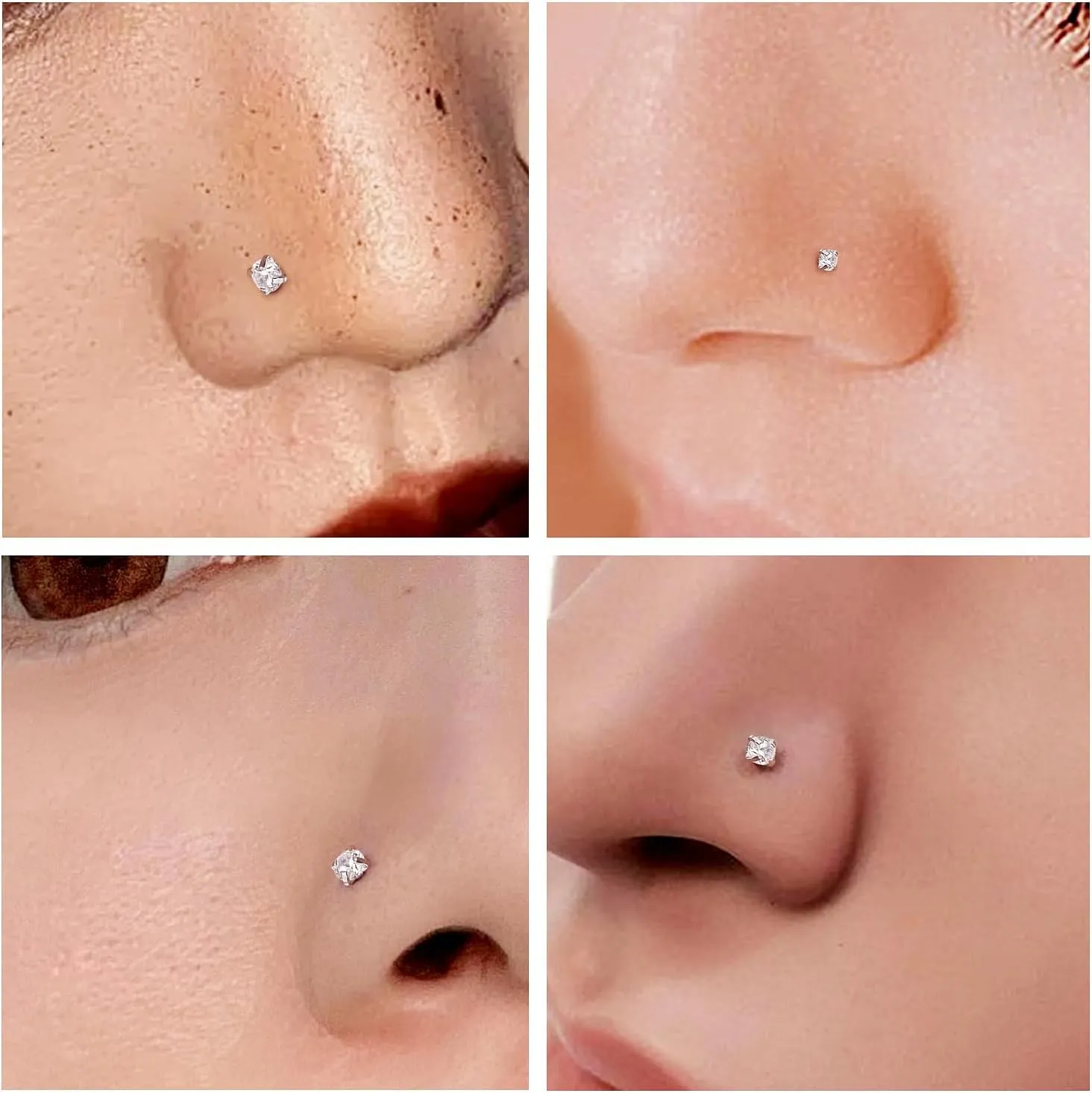 16G 18G 20G Threadless Flat Back Nose Ring Studs Earrings 316L Stainless Surgical Steel Tragus Helix Cartilage Earrings Medusa Labret Lip Rings Piercing Jewelry For Women Men Bar 6mm-8mm