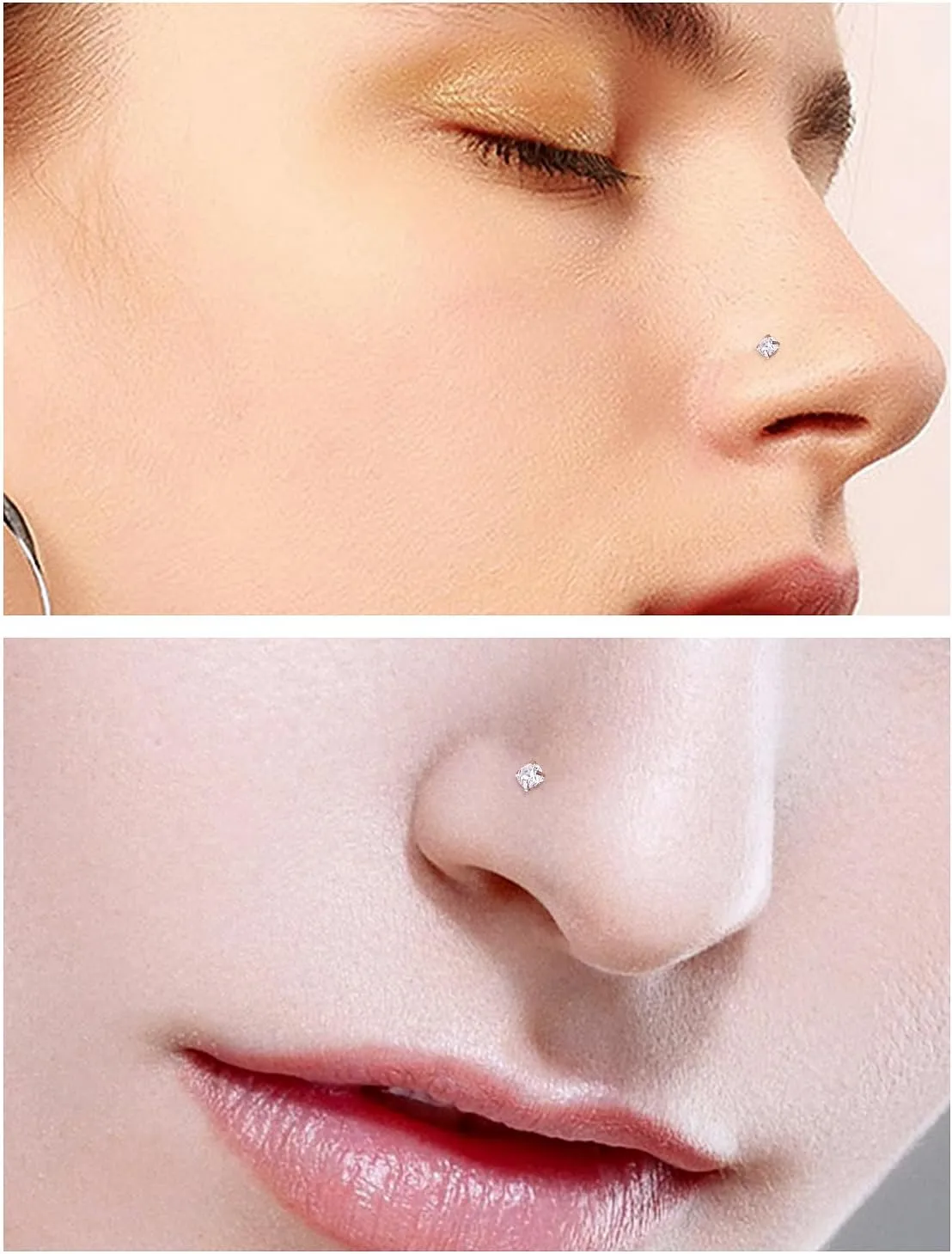16G 18G 20G Threadless Flat Back Nose Ring Studs Earrings 316L Stainless Surgical Steel Tragus Helix Cartilage Earrings Medusa Labret Lip Rings Piercing Jewelry For Women Men Bar 6mm-8mm