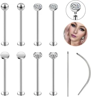 16G 316L Stainless Steel Labret Cheek Tongue Rings Barbell Body Piercing Jewelry Lengthening 4mm 5mm Bar Size 14mm-25mm Bar Length Available Dimple Cheek Piercing Jewelry Black Silver Gold