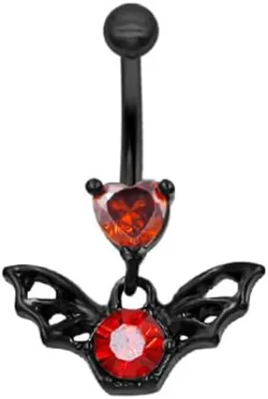 16G Stainless Steel Eyebrow Ring for Women Men Black CZ Heart Spider Bat Dangle Eyebrow Rings Eyebrow Curved Barbell Cartilage Earrings Statement Eyebrow Piercing Jewelry