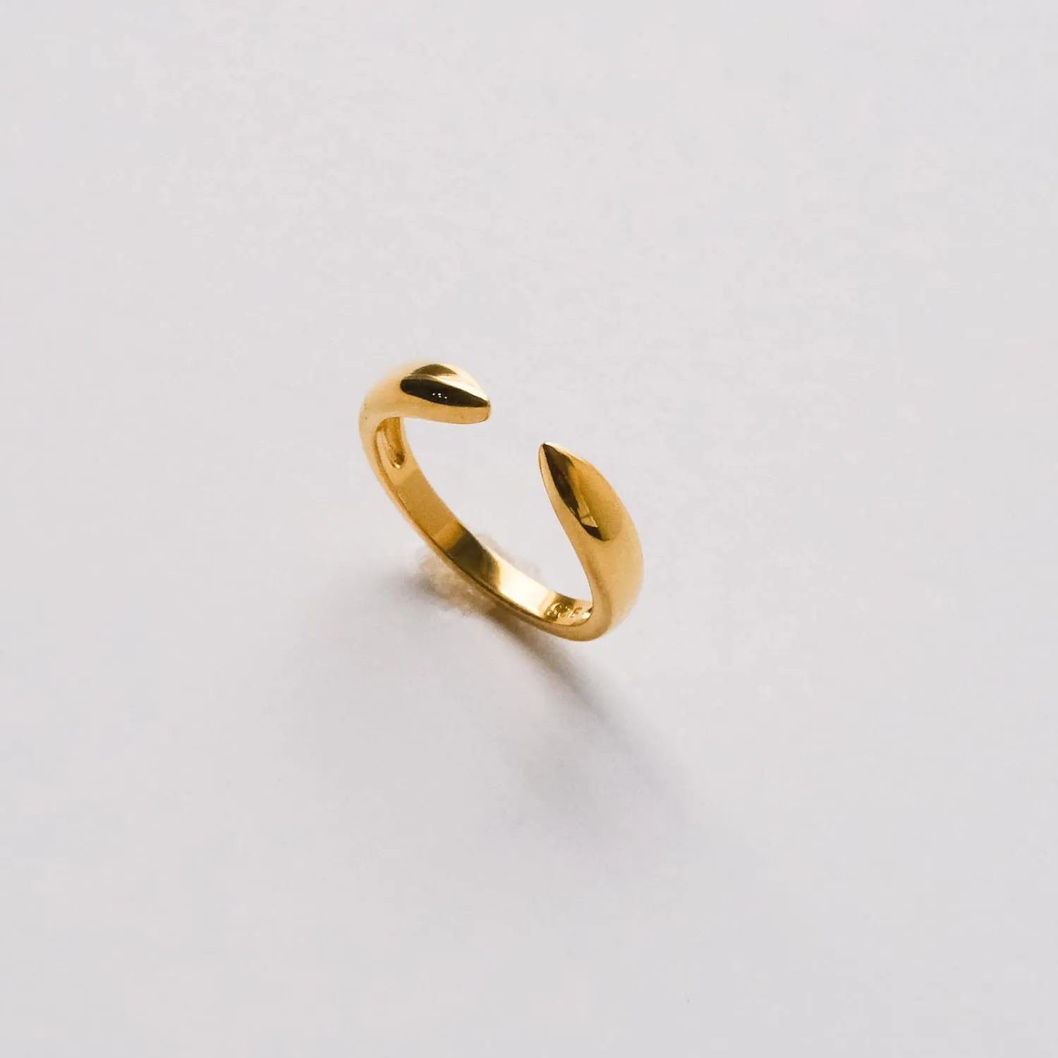 18K Gold Plated Sterling Silver Stackable Open Claw Ring Ajustable Wrap Ring | Cuff Stacking Rings