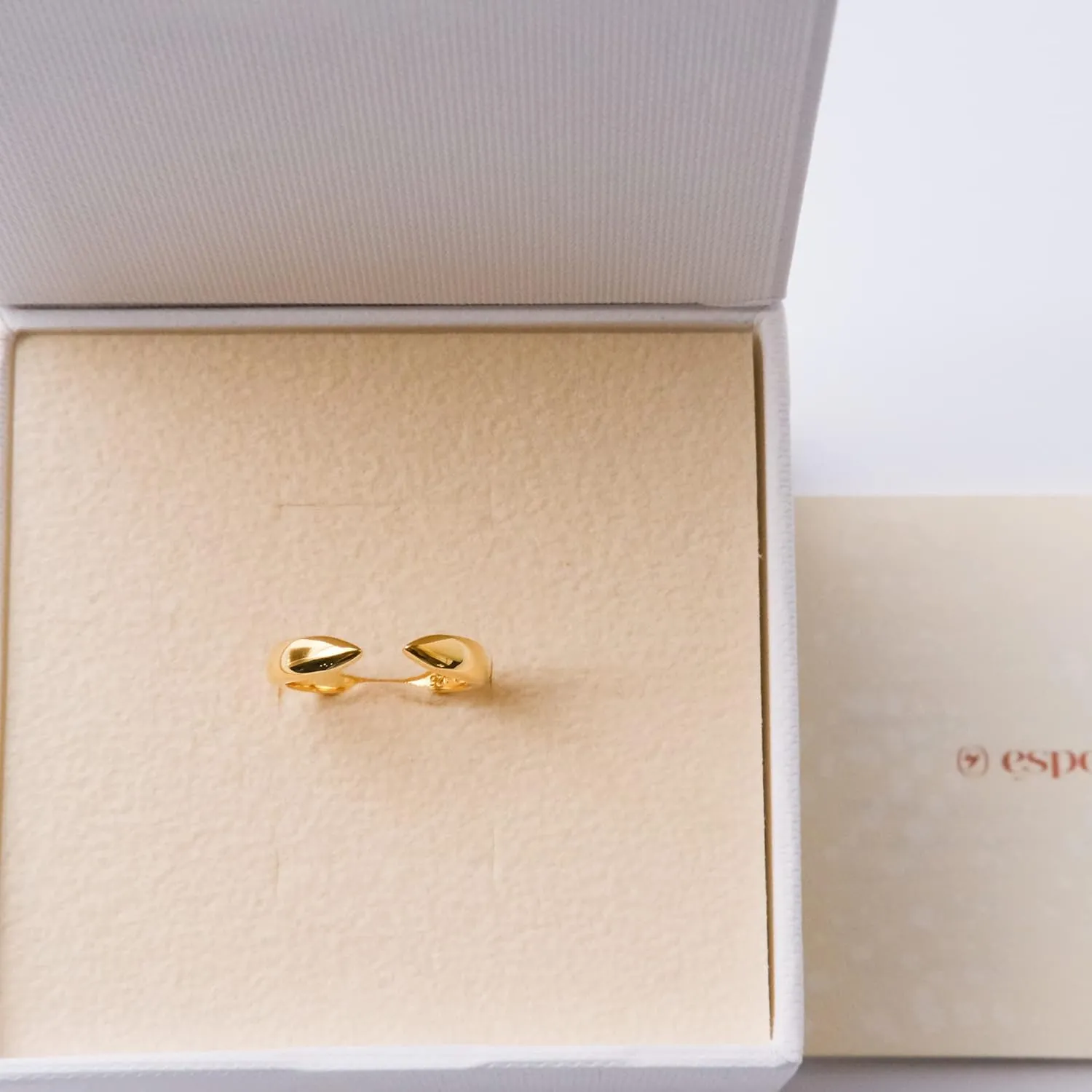 18K Gold Plated Sterling Silver Stackable Open Claw Ring Ajustable Wrap Ring | Cuff Stacking Rings