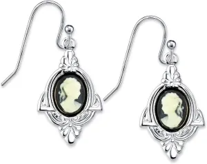 1928 Jewelry Embellish Vintage-Inspired Cameo Silhouette Earrings
