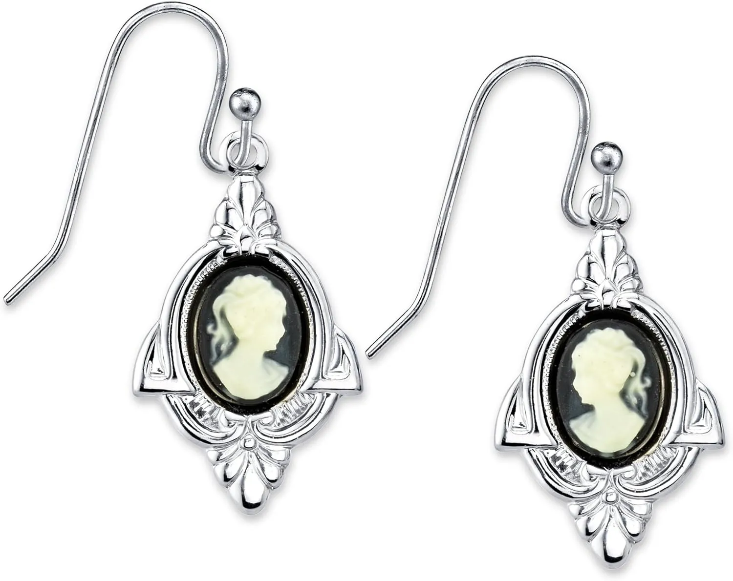 1928 Jewelry Embellish Vintage-Inspired Cameo Silhouette Earrings
