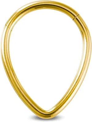 1PC 1.2mm(16g) Silver Diameter 8mm Septum Hinged Nose Hoop Tragus Orbital Cartilage Jewelry 316L Stainless Steel Hypoallergenic Earring Conch Ring Piercing Jewelry Droplet Shape