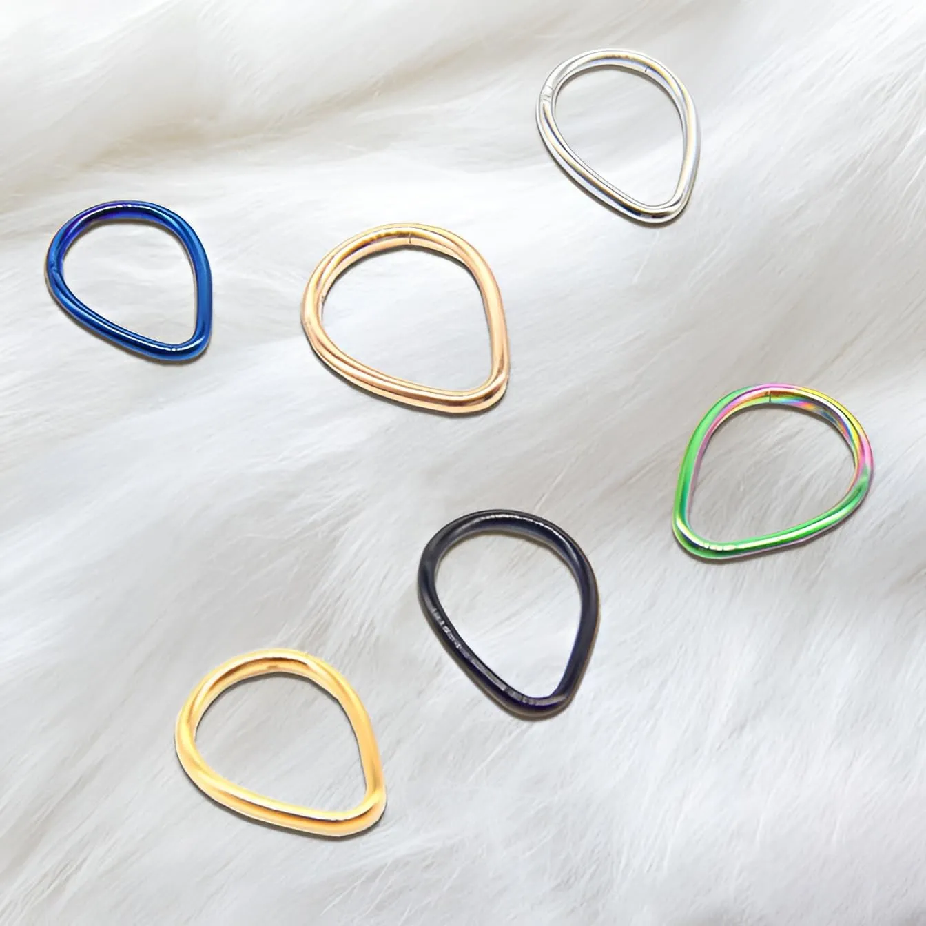 1PC 1.2mm(16g) Silver Diameter 8mm Septum Hinged Nose Hoop Tragus Orbital Cartilage Jewelry 316L Stainless Steel Hypoallergenic Earring Conch Ring Piercing Jewelry Droplet Shape