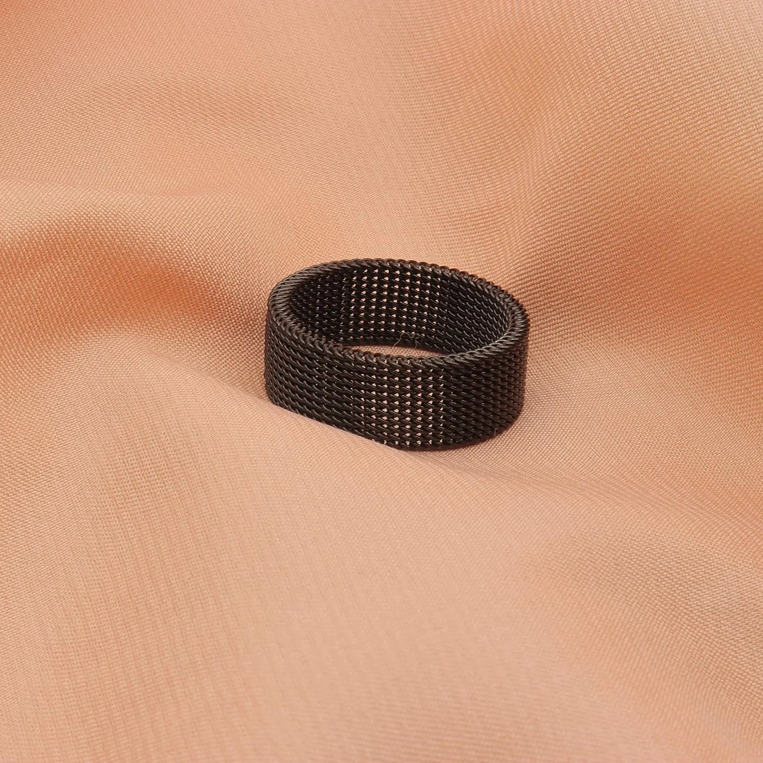 1Pc Stainless Steel 8mm Mesh Ring for Women Men.Fashion Wide Woven Mesh Ring Comfort Fit Wire Mesh Band Ring Punk Jewelry Gifts for Wife