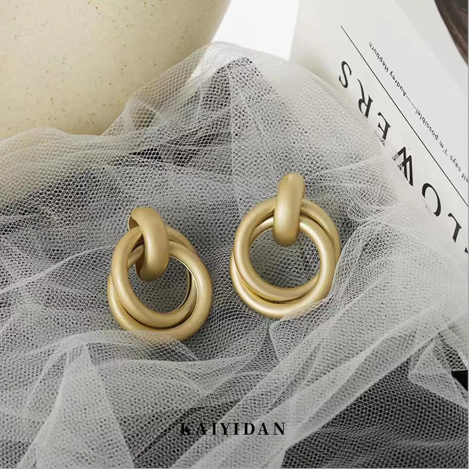 2 Pairs Gold/Silver Hoop Earrings For Women Set Trendy,14K Plated Gold Chunky Huggie Hoop Earings Pack,Oval Twisted Statement Silver Hoops,Fashion Jewelry Gift