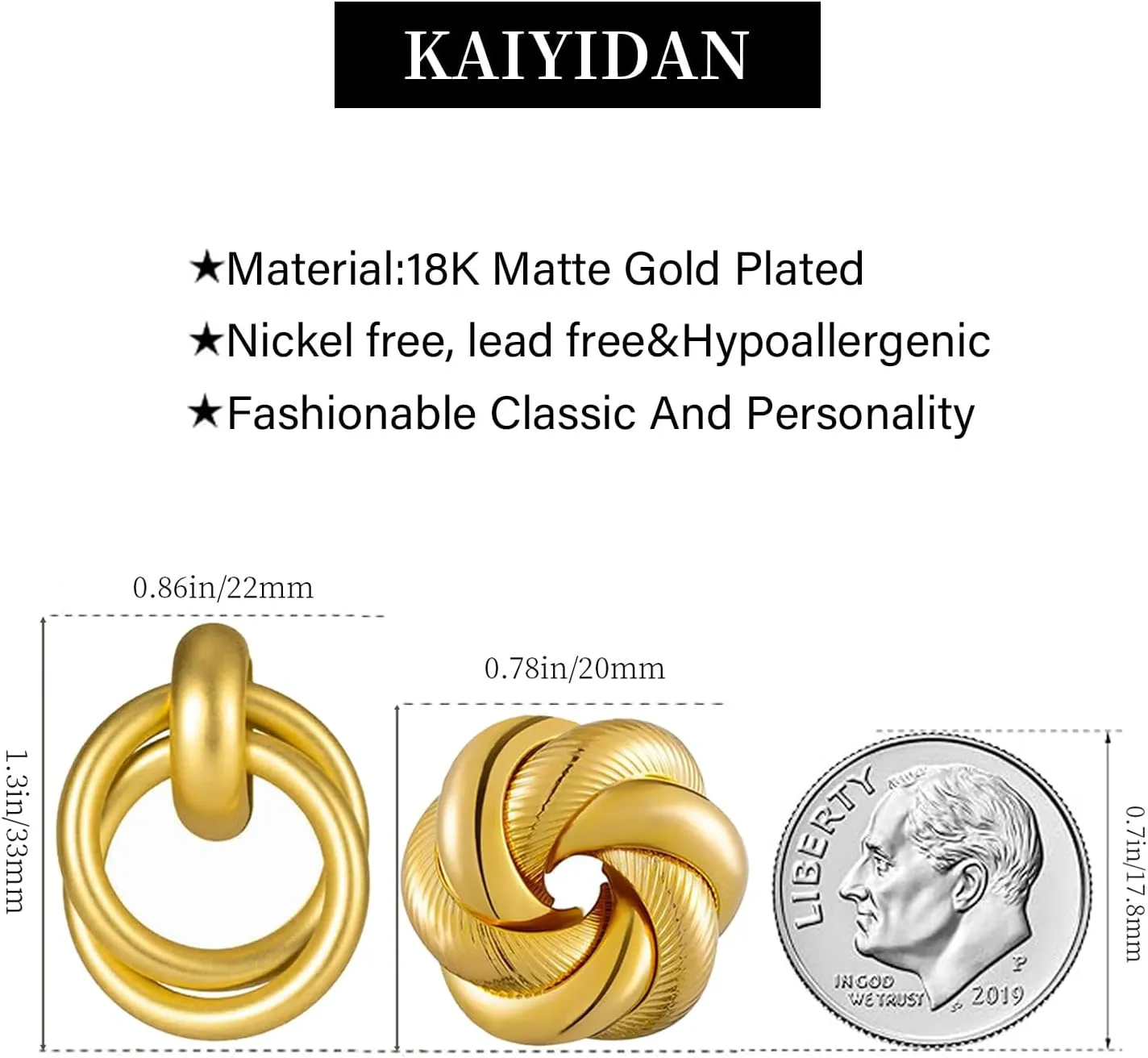 2 Pairs Gold/Silver Hoop Earrings For Women Set Trendy,14K Plated Gold Chunky Huggie Hoop Earings Pack,Oval Twisted Statement Silver Hoops,Fashion Jewelry Gift