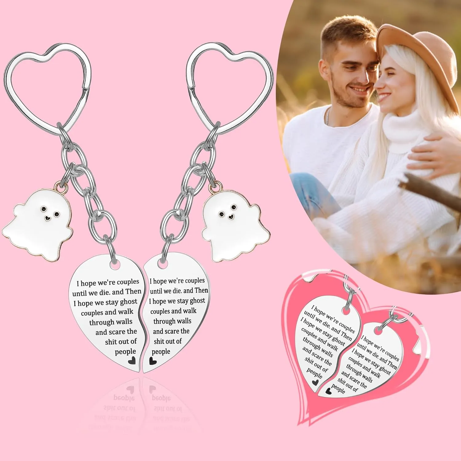 2 Pcs Mother Daughter Heart Matching Keyring Keychain Set Gifts For Mom Mothers Day Gifts from Daughter