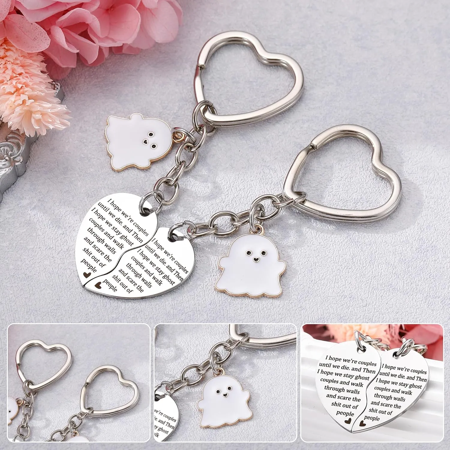 2 Pcs Mother Daughter Heart Matching Keyring Keychain Set Gifts For Mom Mothers Day Gifts from Daughter