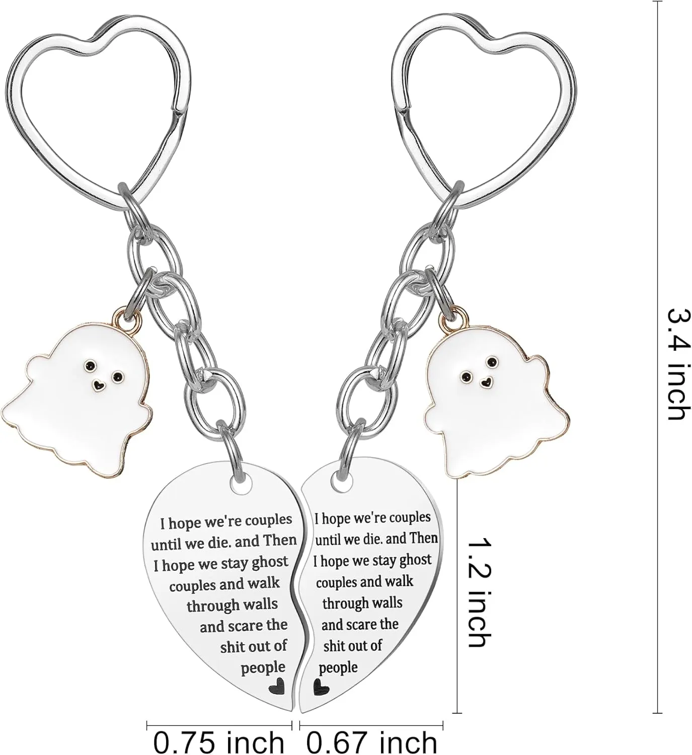 2 Pcs Mother Daughter Heart Matching Keyring Keychain Set Gifts For Mom Mothers Day Gifts from Daughter