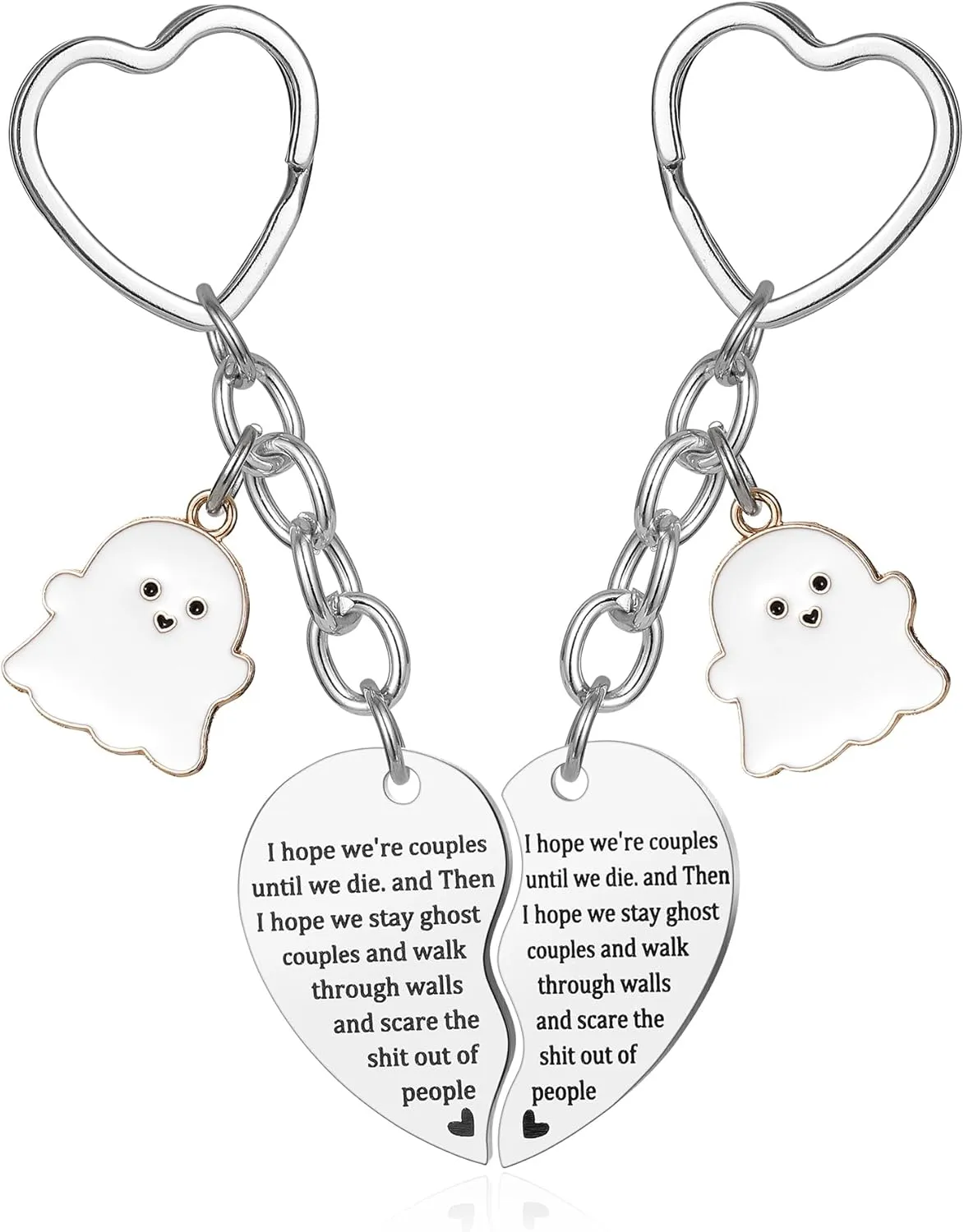 2 Pcs Mother Daughter Heart Matching Keyring Keychain Set Gifts For Mom Mothers Day Gifts from Daughter