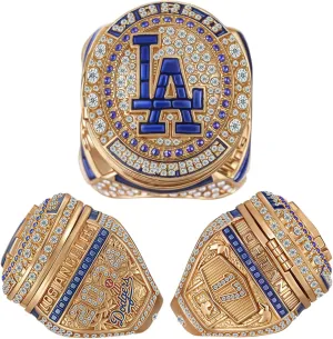 2024 New LA National Baseball Championship Ring, With Wooden Display Box Trendy Accessory Durable Collectible Championship Bling,A Gift For Baseball Fans