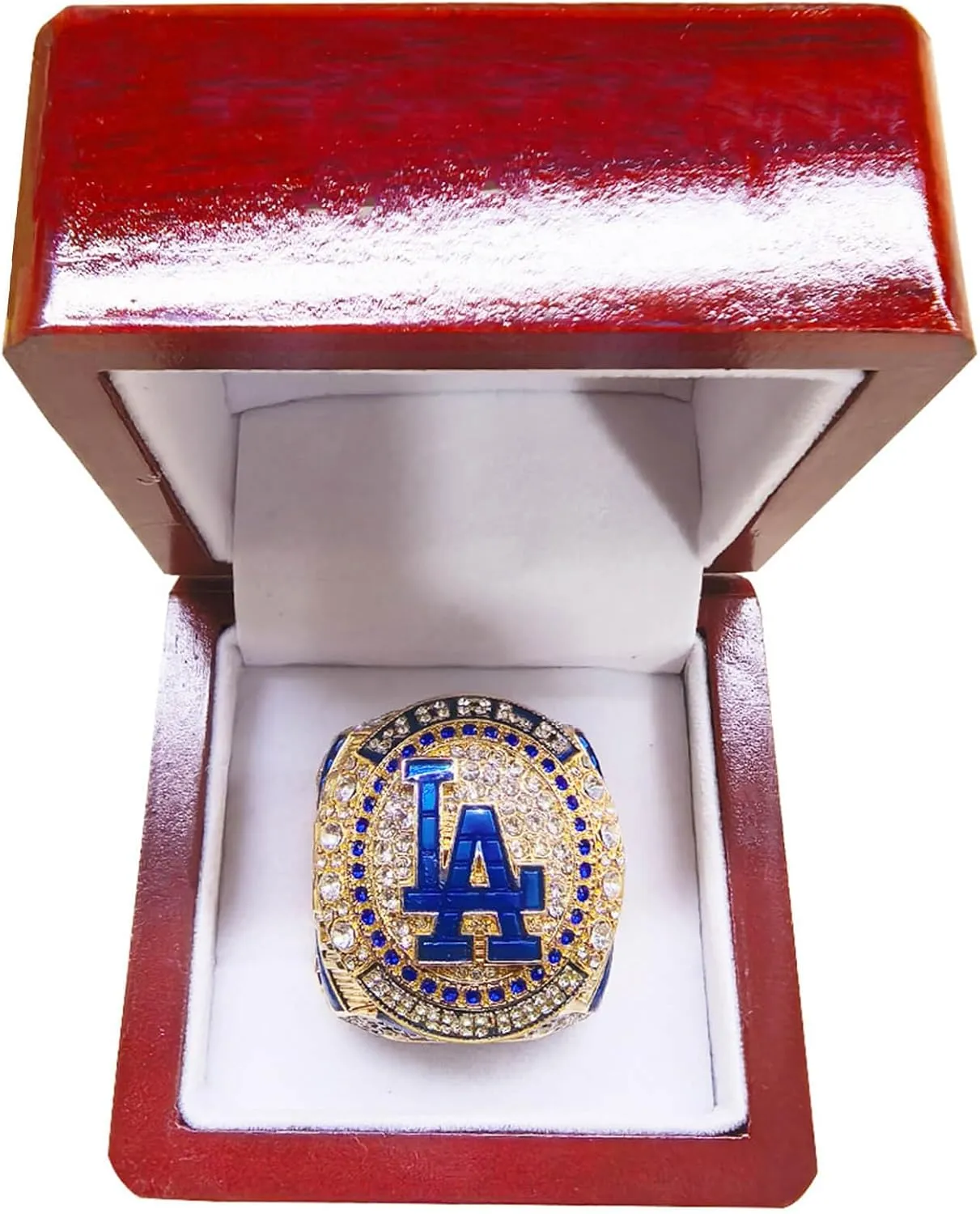 2024 New LA National Baseball Championship Ring, With Wooden Display Box Trendy Accessory Durable Collectible Championship Bling,A Gift For Baseball Fans