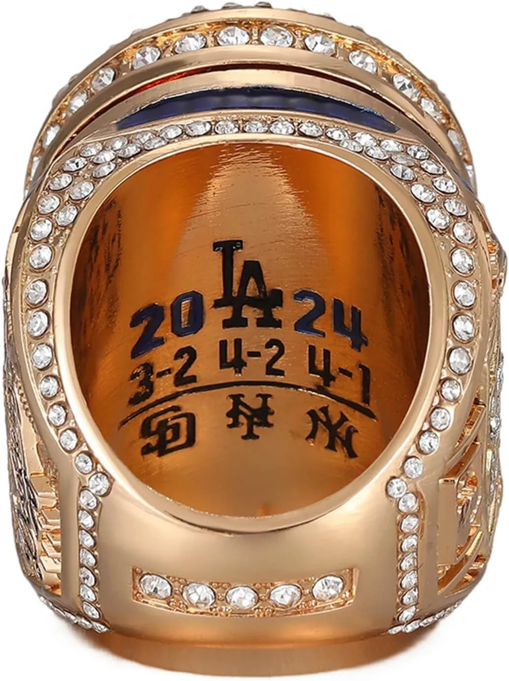 2024 New LA National Baseball Championship Ring, With Wooden Display Box Trendy Accessory Durable Collectible Championship Bling,A Gift For Baseball Fans