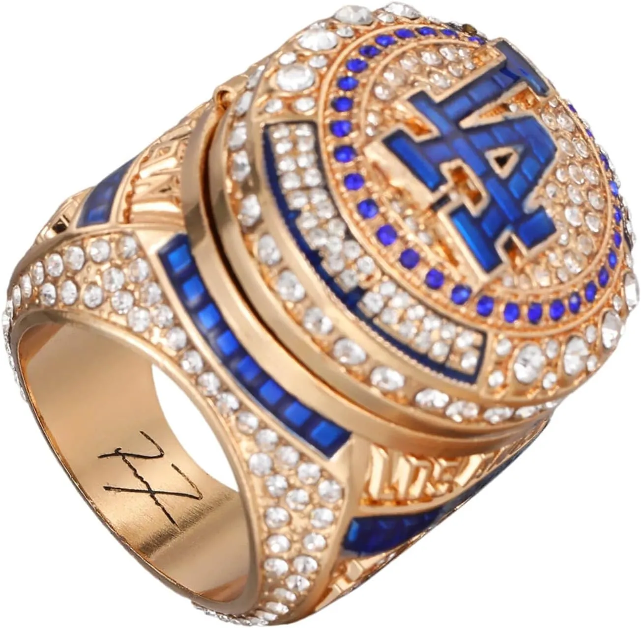 2024 New LA National Baseball Championship Ring, With Wooden Display Box Trendy Accessory Durable Collectible Championship Bling,A Gift For Baseball Fans
