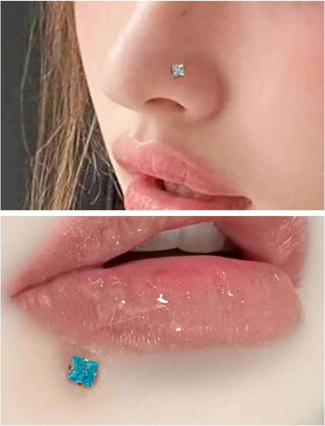 20G 18G 16G Titanium Threadless Flat Back Earrings Nose Ring Studs Tragus Labret Medusa Piercing Jewelry G23 Monroe Lip Ring Snake Bite Forward Helix Conch Cartilage Earrings Piercing Jewelry