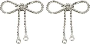 2Pcs Brooches for Women, Rhinestone Bow Brooch Pin Exquisite Shiny Tassel Design Crystal Brooch for Women Crafts, Rhinestone Brooch Lapel Pin for Jewelry Dress Accessories Party