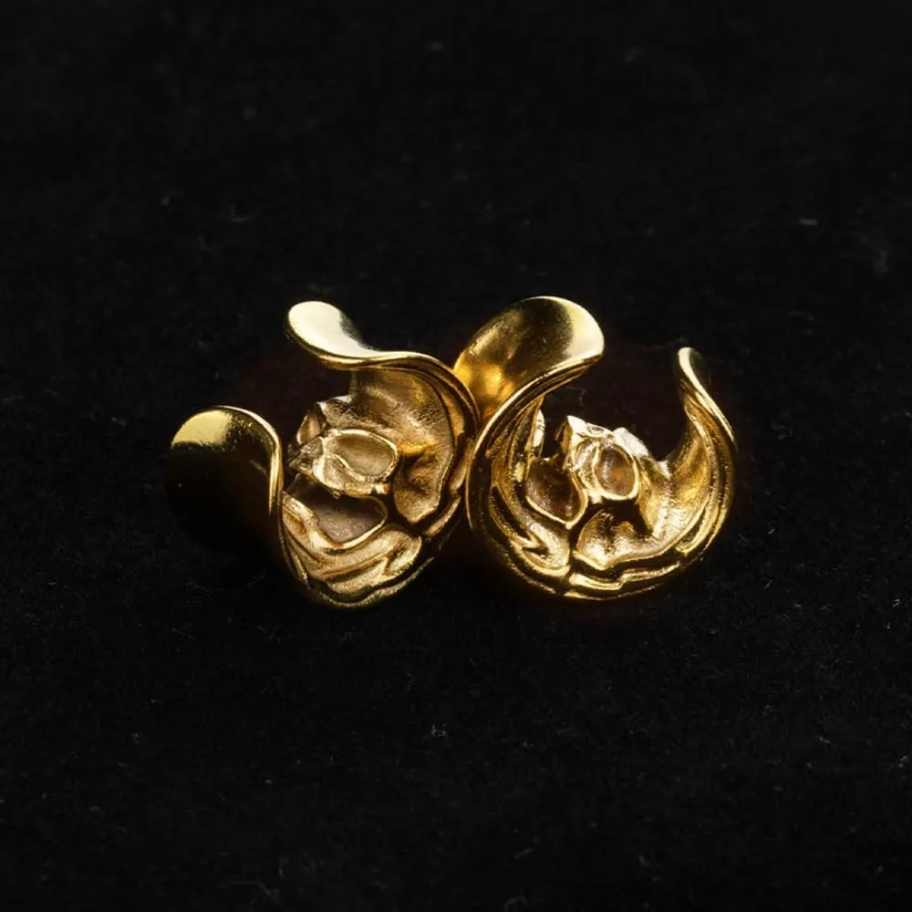 2PCS Cool Vintage Skull Swirl Tunnels Ear Plugs Gauges for Ears Stainless Steel Ear Expander Stretcher Piercing Spiral Ear Gauges Body Jewelry