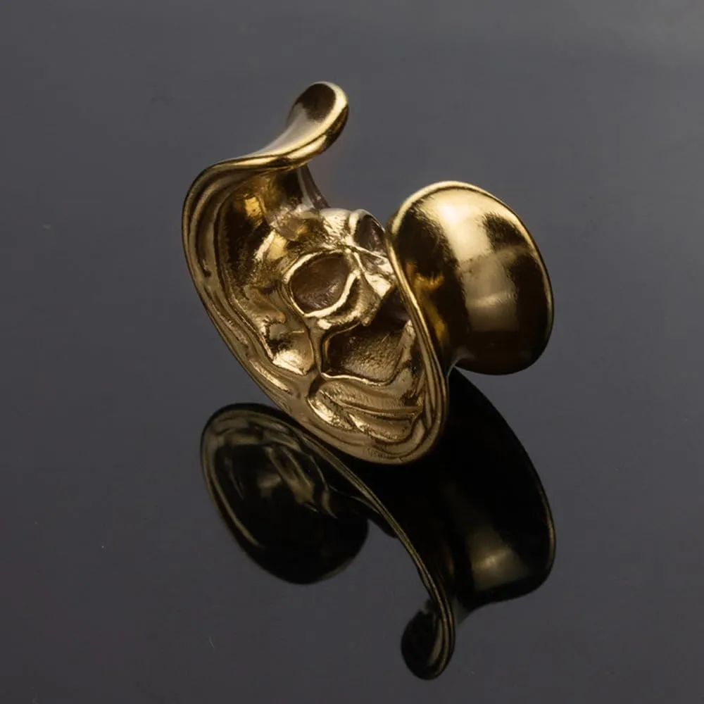 2PCS Cool Vintage Skull Swirl Tunnels Ear Plugs Gauges for Ears Stainless Steel Ear Expander Stretcher Piercing Spiral Ear Gauges Body Jewelry