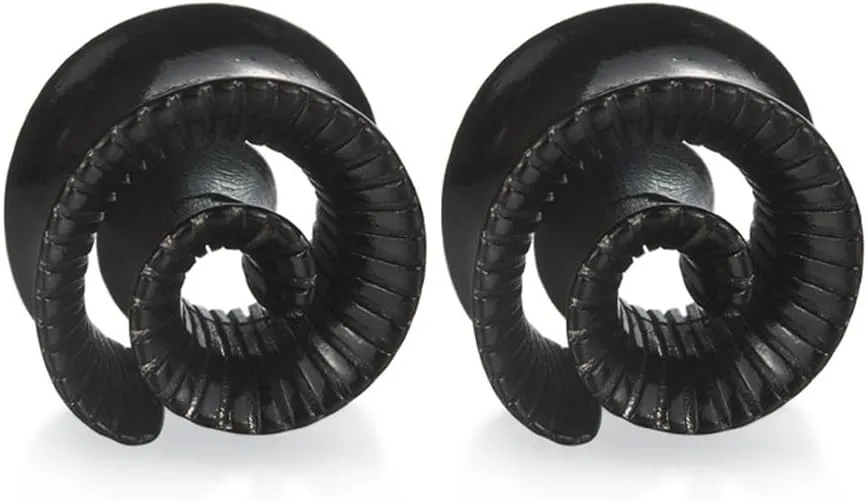 2PCS Cool Vintage Skull Swirl Tunnels Ear Plugs Gauges for Ears Stainless Steel Ear Expander Stretcher Piercing Spiral Ear Gauges Body Jewelry