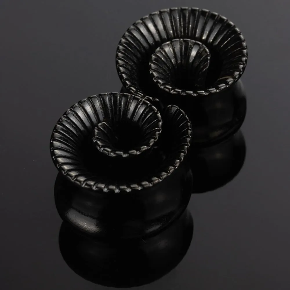 2PCS Cool Vintage Skull Swirl Tunnels Ear Plugs Gauges for Ears Stainless Steel Ear Expander Stretcher Piercing Spiral Ear Gauges Body Jewelry