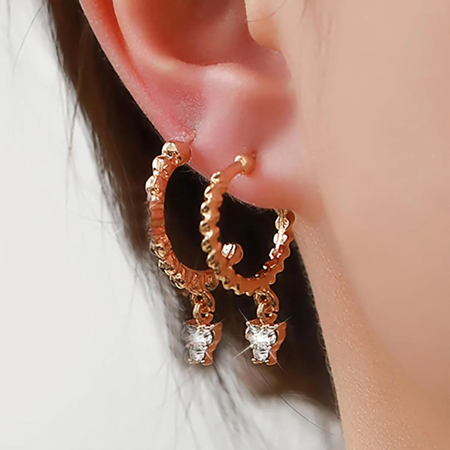 3 Pairs Silver Huggie Hoop Earrings Set Gold Huggie Earrings for Women Lightweight Hypoallergenic Heart Hoops Earrings Set Jewelry