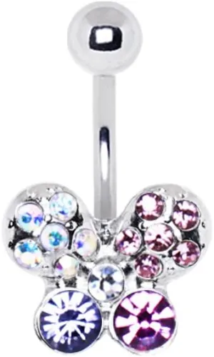 316L Stainless Steel Art of Brilliance Butterfly Gleam Navel Ring