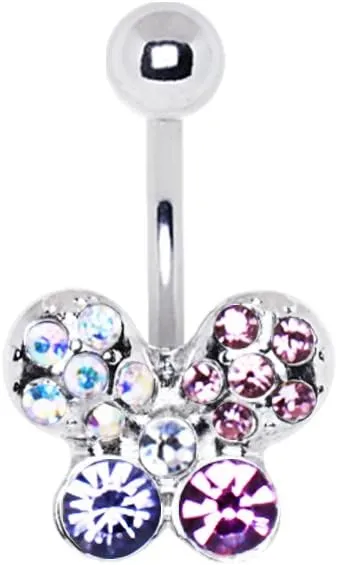 316L Stainless Steel Art of Brilliance Butterfly Gleam Navel Ring