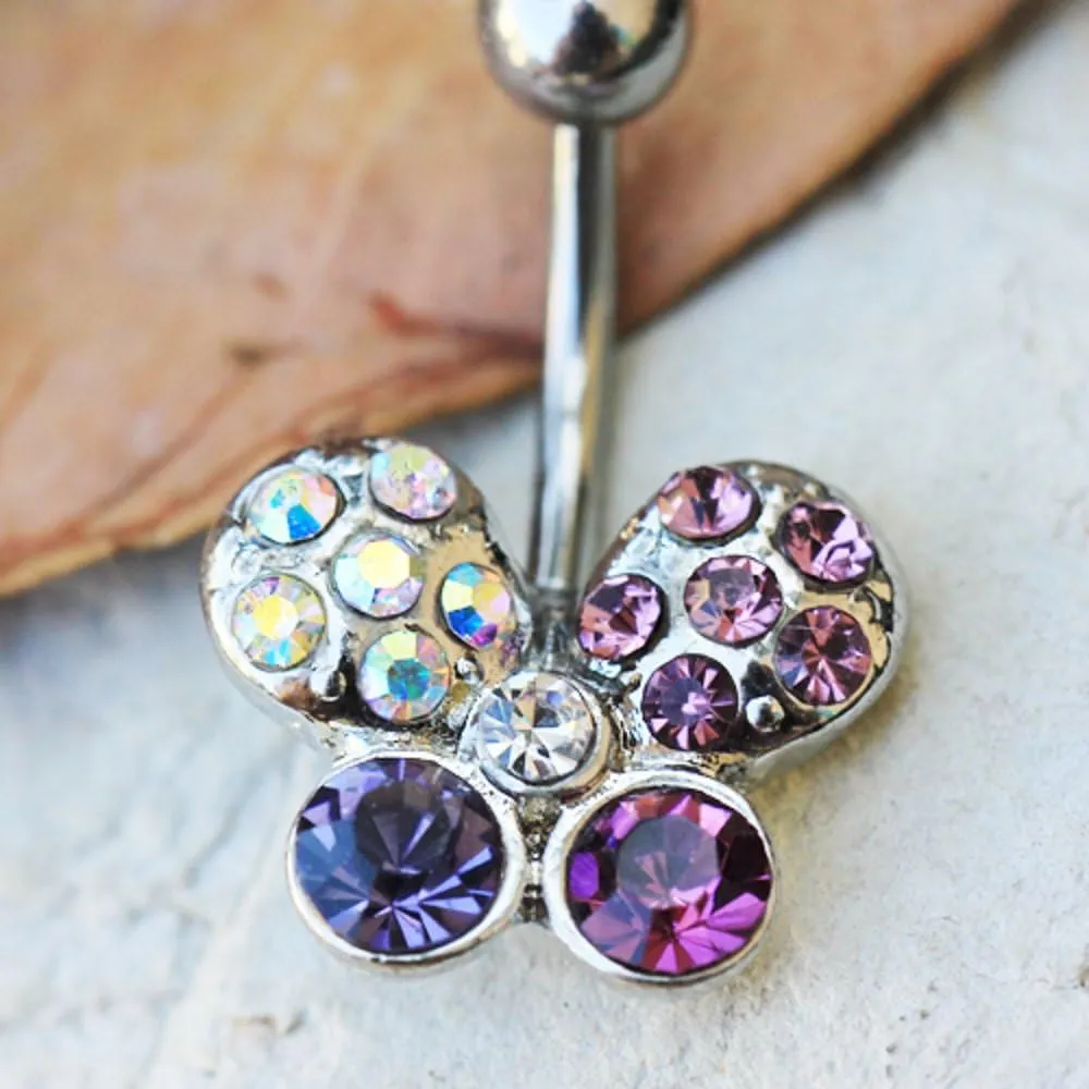 316L Stainless Steel Art of Brilliance Butterfly Gleam WildKlass Navel Ring