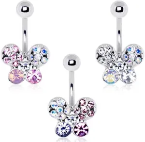 316L Stainless Steel Art of Brilliance Butterfly Gleam WildKlass Navel Ring