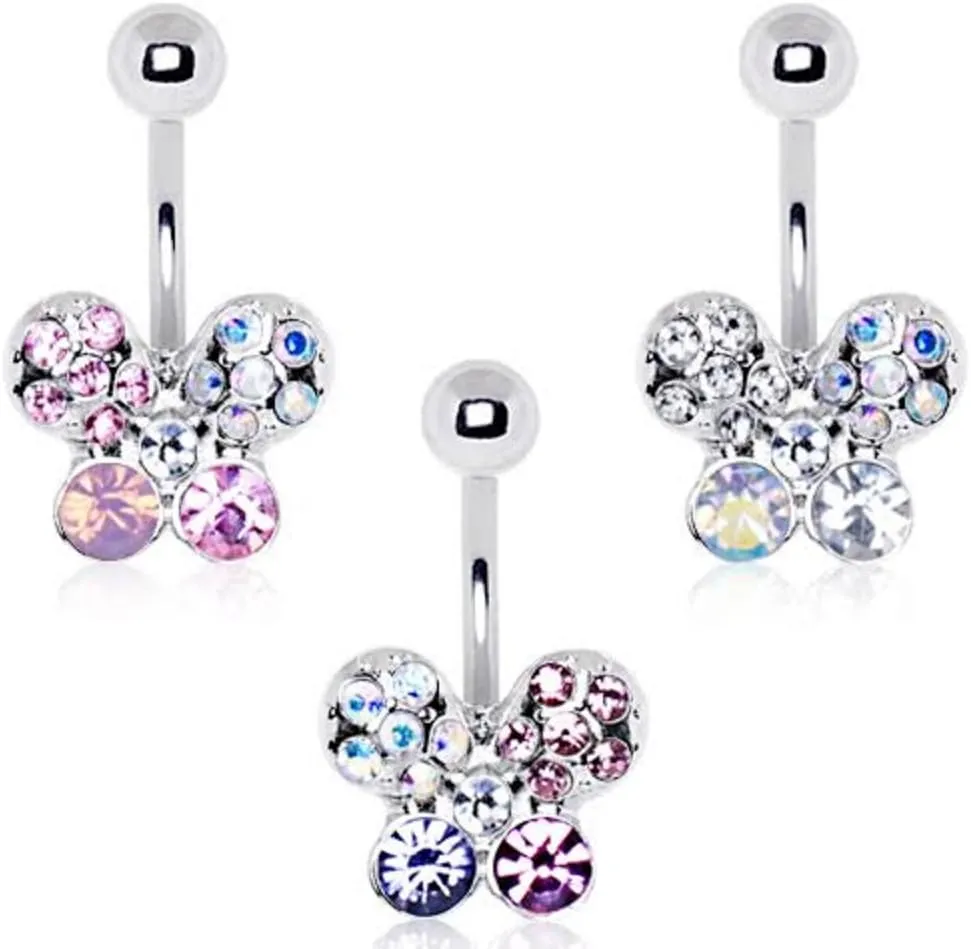 316L Stainless Steel Art of Brilliance Butterfly Gleam WildKlass Navel Ring