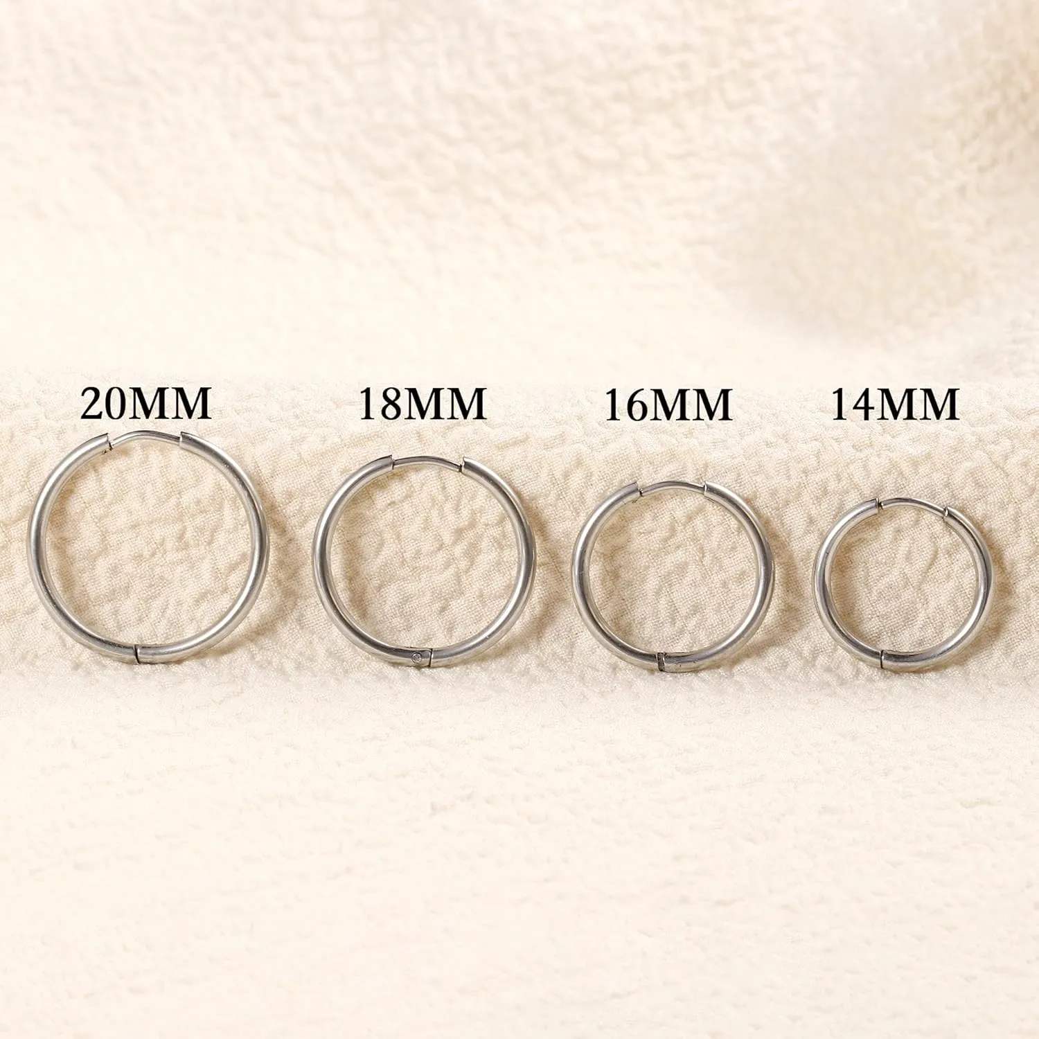 316L Surgical Steel Hoop Earrings, 6mm-20mm Huggie Earrings Men Hypoallergenic, Small Sleeper Mens Hoop Earring Cartilage Earring for Women 20G 18G