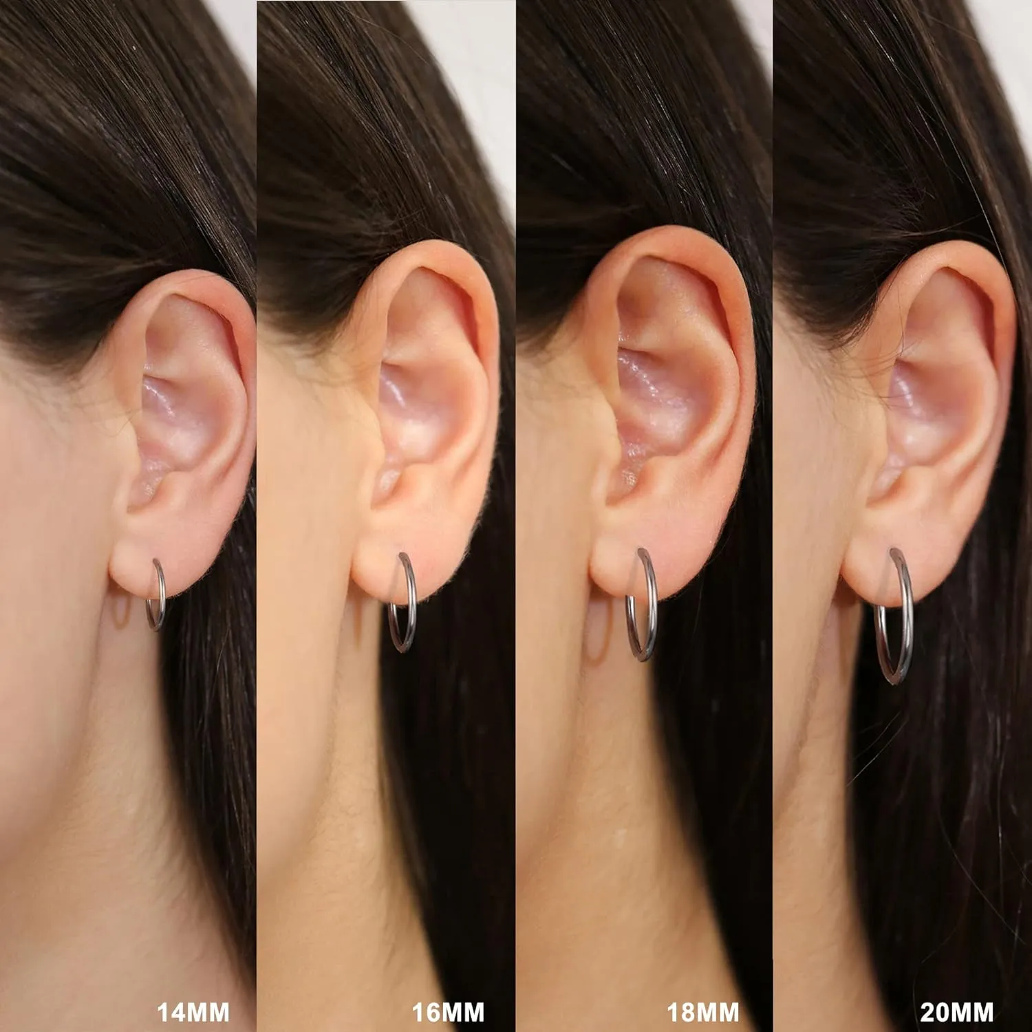 316L Surgical Steel Hoop Earrings, 6mm-20mm Huggie Earrings Men Hypoallergenic, Small Sleeper Mens Hoop Earring Cartilage Earring for Women 20G 18G