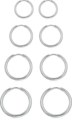 316L Surgical Steel Hoop Earrings, 6mm-20mm Huggie Earrings Men Hypoallergenic, Small Sleeper Mens Hoop Earring Cartilage Earring for Women 20G 18G