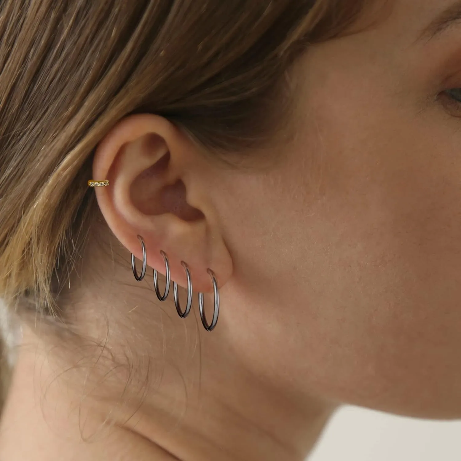 316L Surgical Steel Hoop Earrings, 6mm-20mm Huggie Earrings Men Hypoallergenic, Small Sleeper Mens Hoop Earring Cartilage Earring for Women 20G 18G