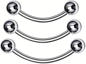 3Pcs 16G Stainless Steel Snake Eyes Tongue Piercing Jewelry Curved Barbell Tongue Rings Lip Rings Rook Cartilage Earrings Eyebrow Belly Piercing Jewelry for Women Men